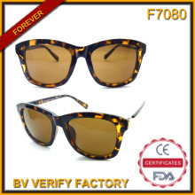 F7080 Projetado de Vogue óculos de sol de plástico padrão Demi moldura quadrada fabricados em Wenzhou
